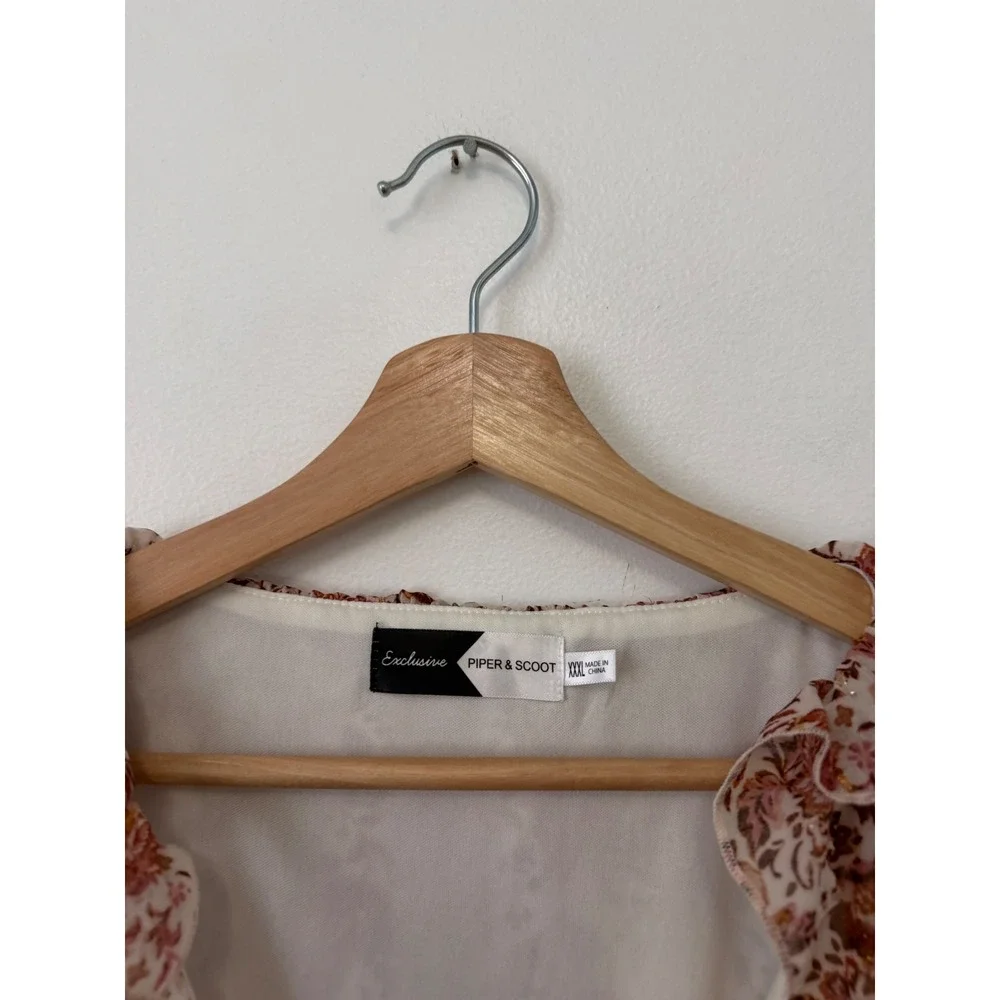 Piper & Scoot The Halpert Tiered Midi Dress – Cream Floral – Size XXXL - Picture 3 of 5
